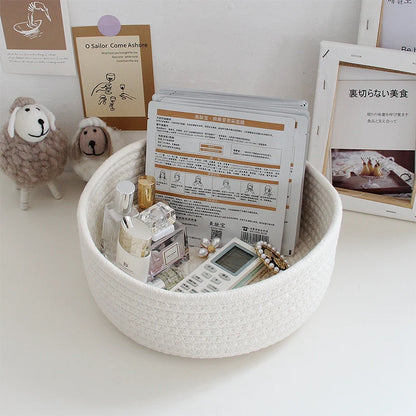 White Nordic Cotton Rope Storage Baskets