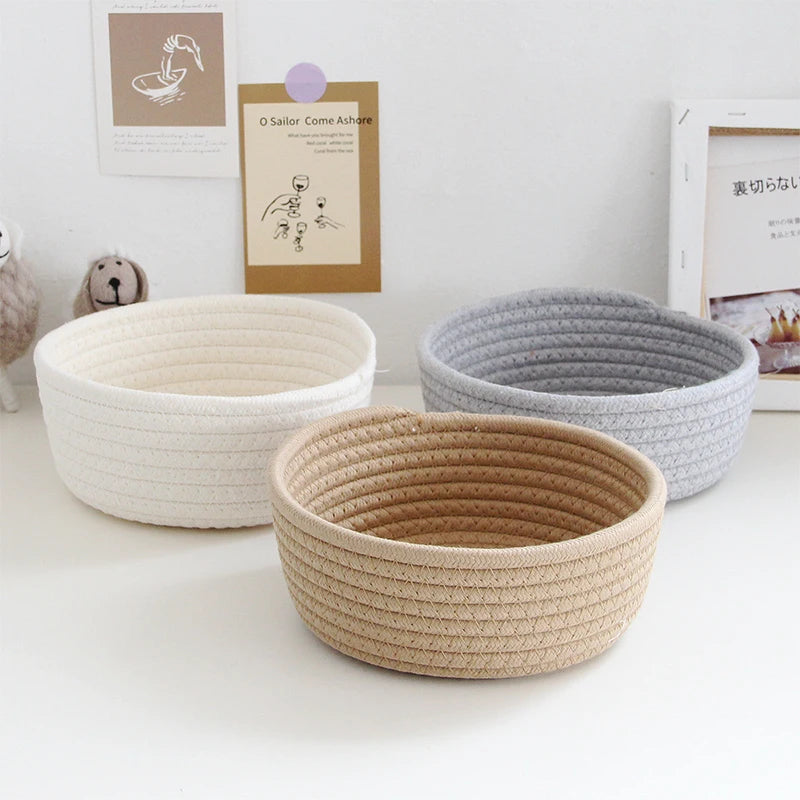 Grey Nordic Cotton Rope Storage Baskets