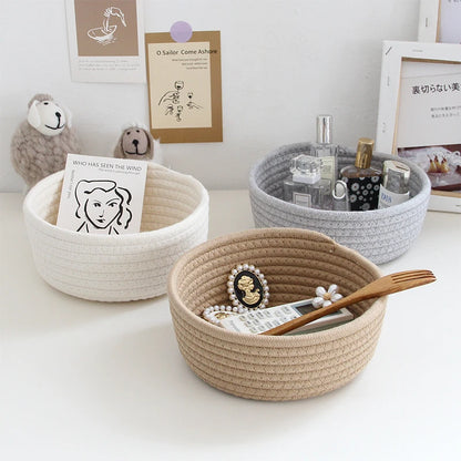 Grey Nordic Cotton Rope Storage Baskets