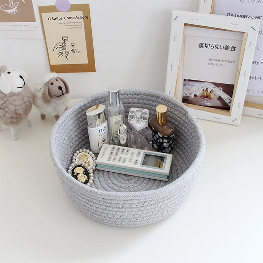 Grey Nordic Cotton Rope Storage Baskets