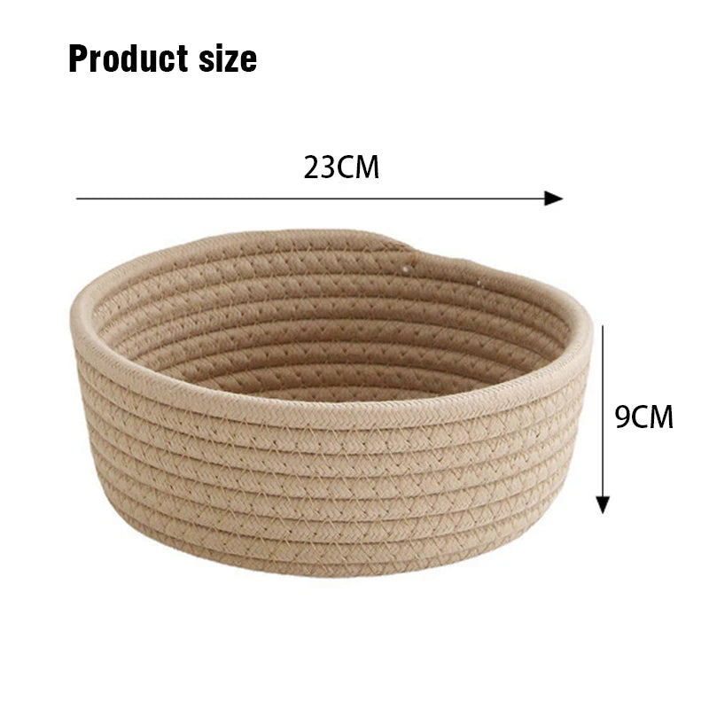 Beige Nordic Cotton Rope Storage Baskets